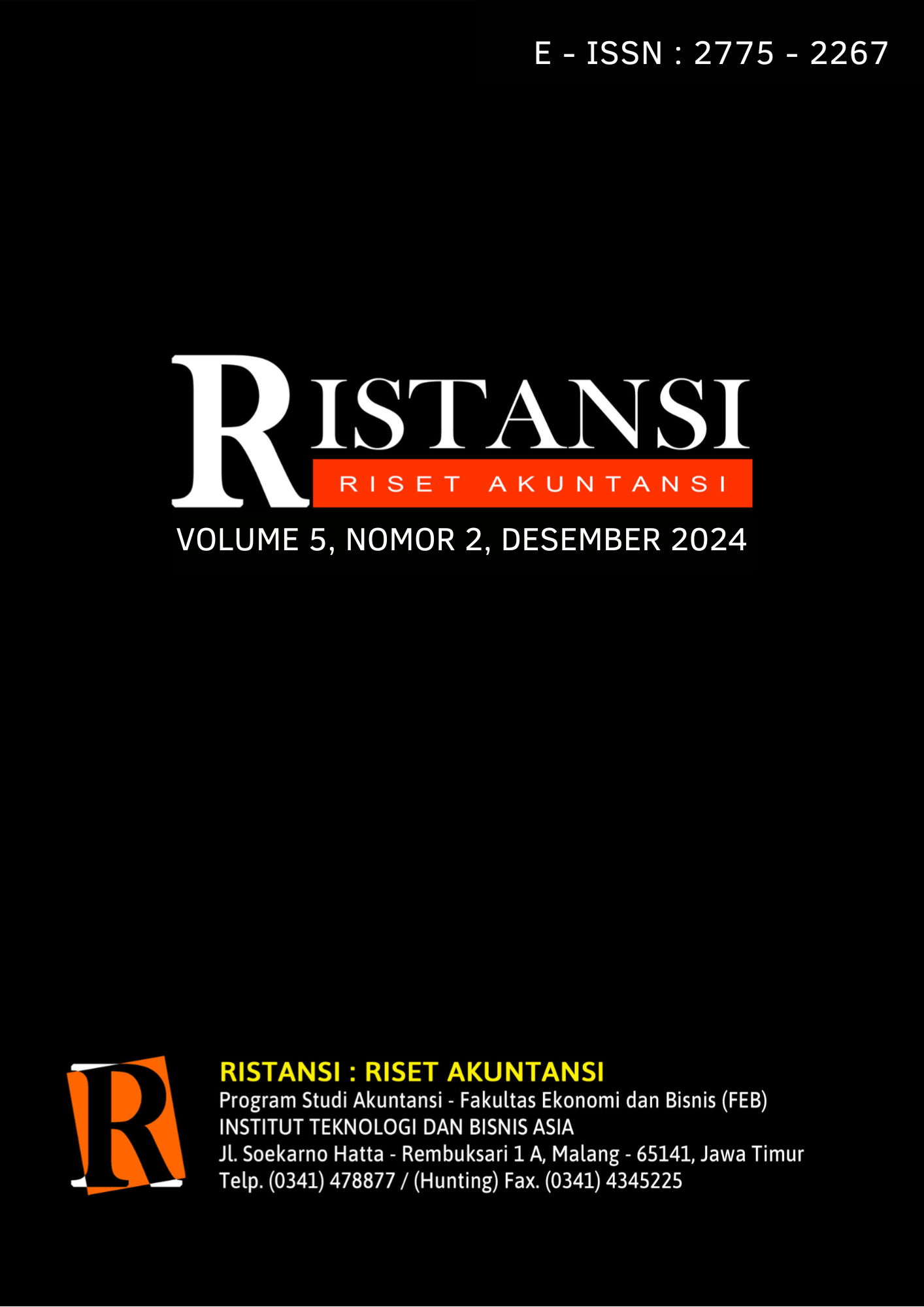 					View Vol. 5 No. 2 (2024): RISTANSI: Riset Akuntansi, Volume 5, Nomor 2, Desember 2024
				